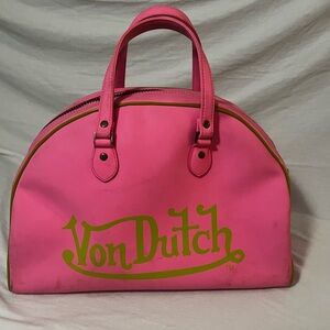 Von Dutch Pink and Green Tote Bag